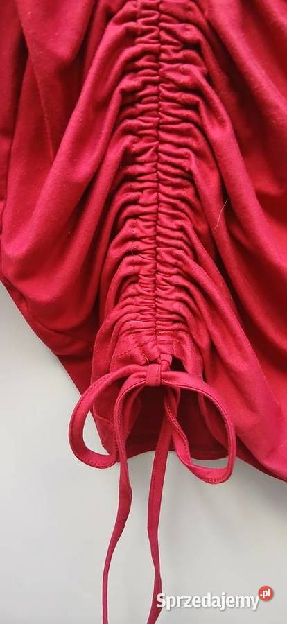 Bordowa sukienka mini ze ściągaczem dopasowana Spódnice i sukienki Grudziądz