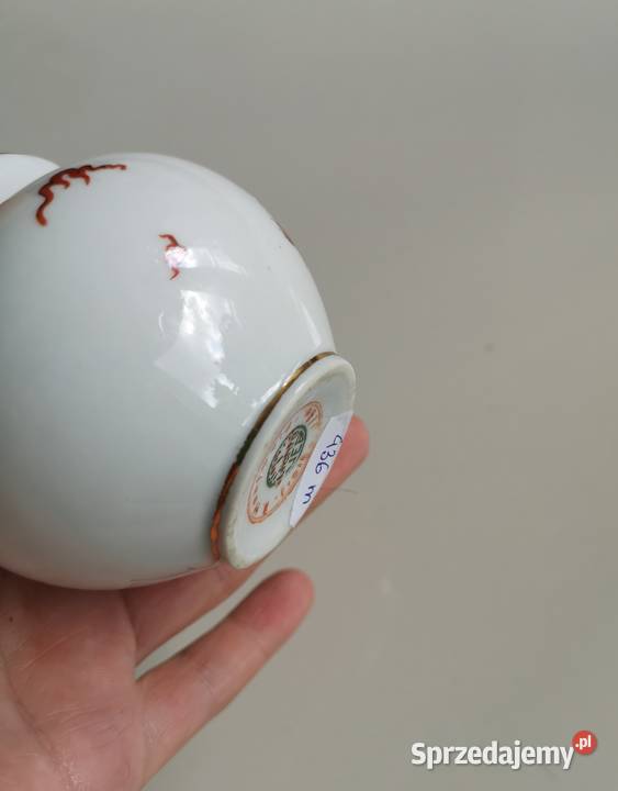 Wazonik porcelana Czerwony Smok vintage Toruń