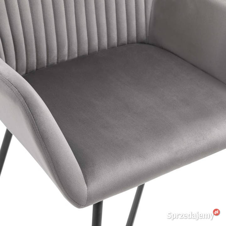 Krzesła stołowe 6 szare aksamitne WM277010 Warszawa