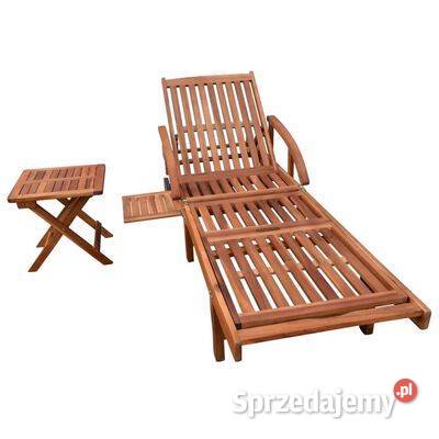 vidaXL Leżak ze stolikiem lite drewno Leżaki i leżanki Warszawa