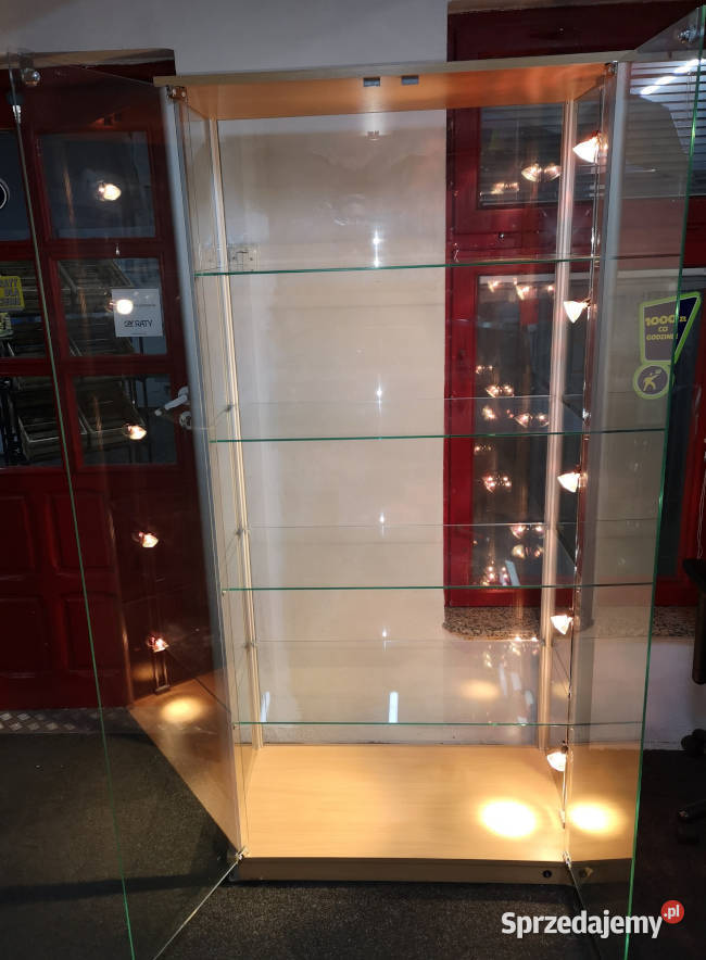 Gablota szklana z oświetleniem bocznym Sklep łódzkie Łódź