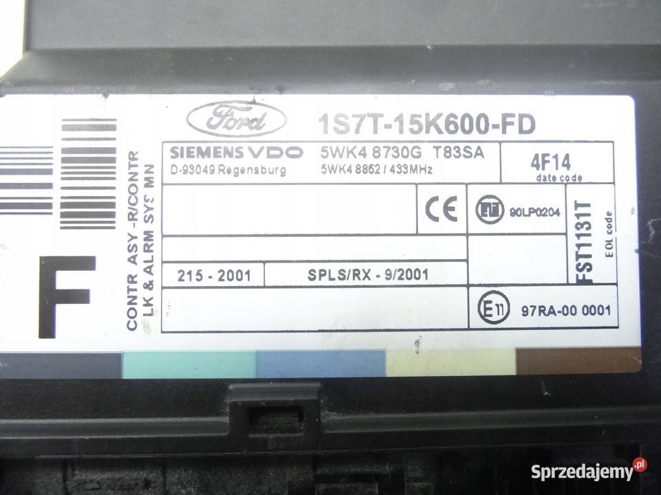 FORD FOCUS MODUL STEROWNIK 5WK48730G Przemęt sprzedam