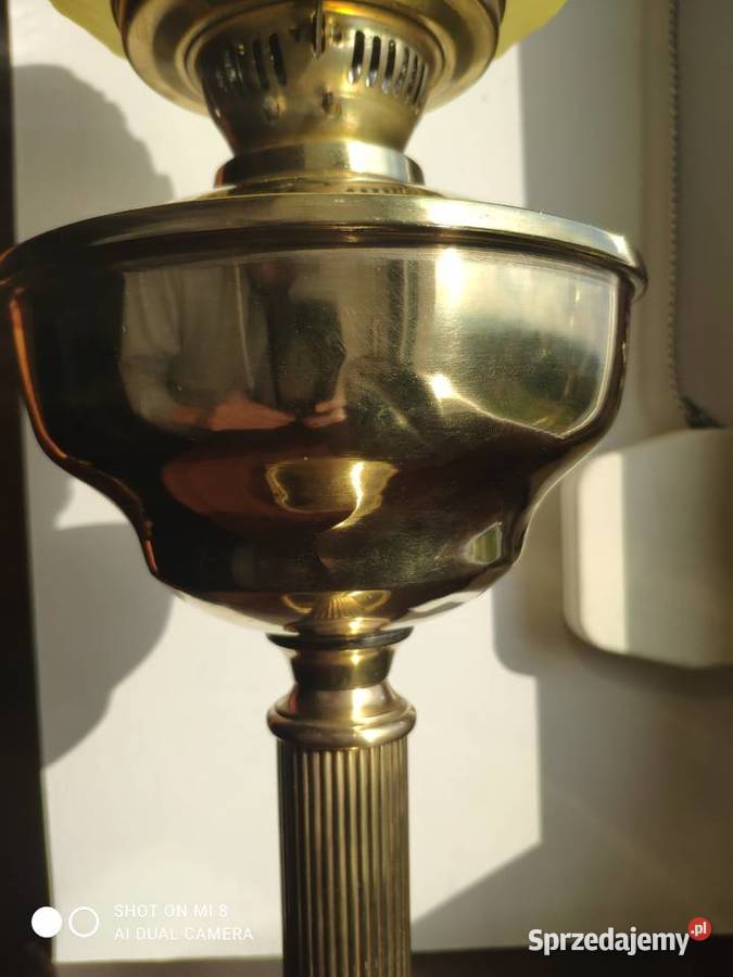 Ogromna wiktoriańska mosiężna lampa naftowa małopolskie Kraków
