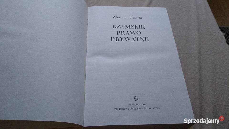 Rzymskie prawo prywatne Wiesław Litewski Gdańsk sprzedam