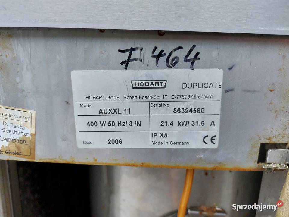 Myjka Zmywarka HOBART AUXXL11 kapturowa przemysł Gorzów Wielkopolski