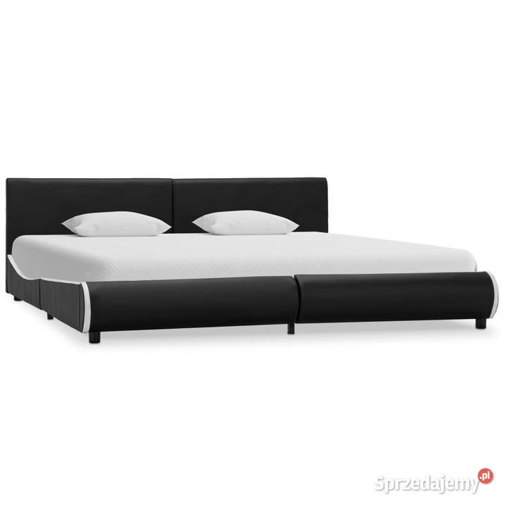 vidaXL Rama łóżka, czarna, sztuczna skóra  285001