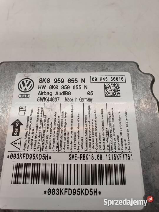 SENSOR PODUSZEK AIR BAG AUDI A4 B8 A5 8K0959655N Przystajń