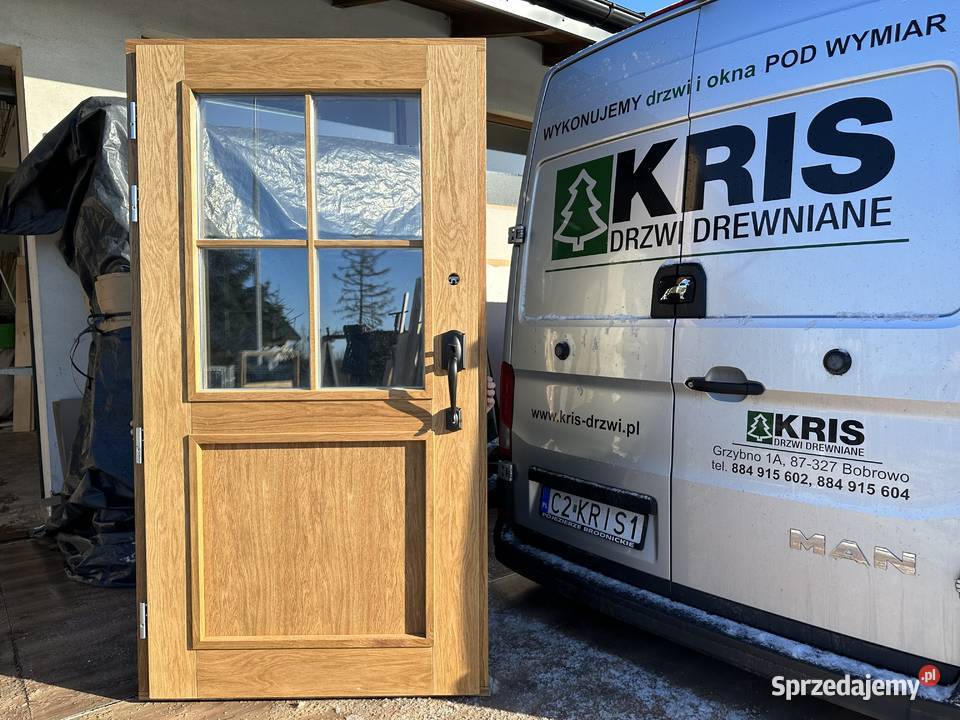 Drzwi zewnętrzne drewniane ANGIELSKIE NA KAŻDY Grzybno