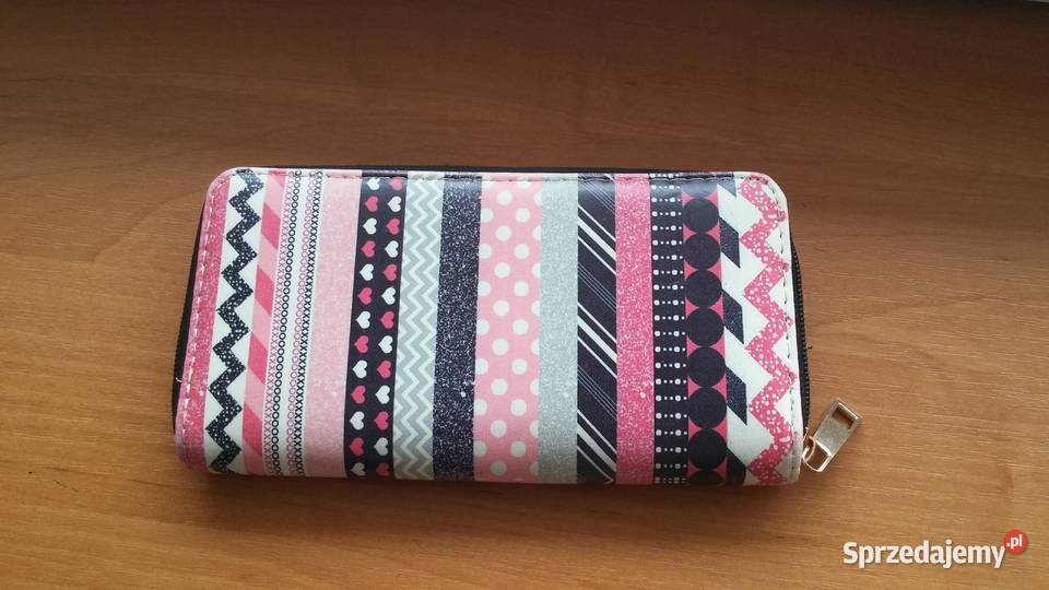 Elegancki kolorowy duży porfel sprzedam