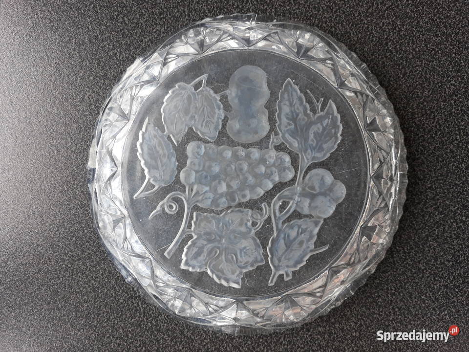 białe szkło talerz talerzyk owocowy wzór Gdańsk