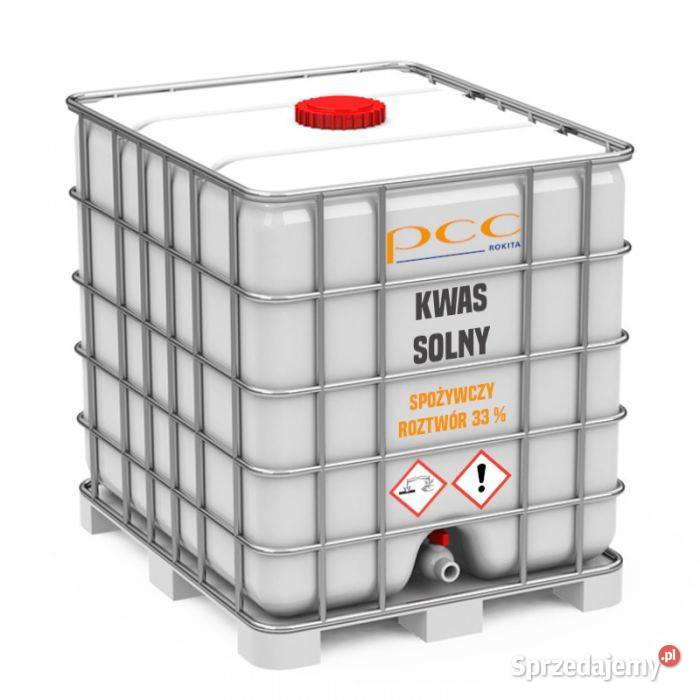 Kwas solny spożywczy min 33 waga netto 1100 Brzeg Dolny
