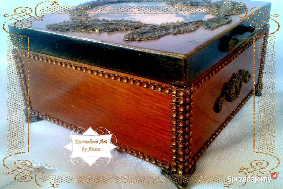 Herbaciarka szkatułka rękodzieło prezent Rękodzieło Warszawa sprzedam