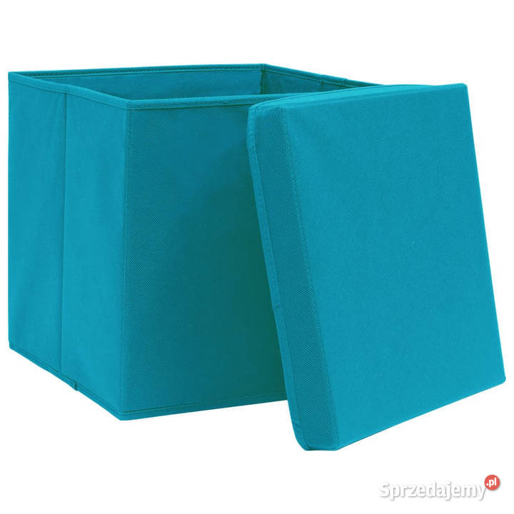 Pudełka z pokrywami 4 28x28x28 błękitne WM325232 Warszawa