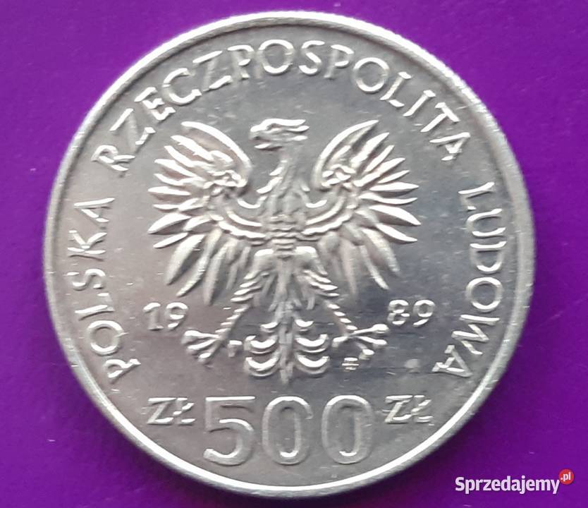 Moneta PRL 500 ZŁOTYCH 1989 50 Rocznica Wojny Pruszków