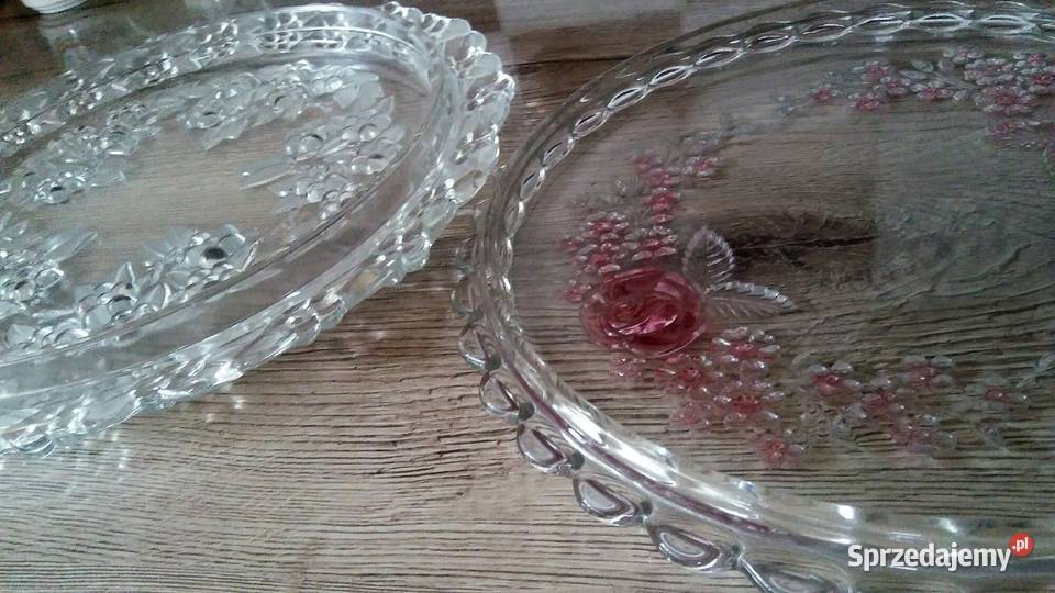 Patera szklana tortowa lubelskie Kraczewice Prywatne