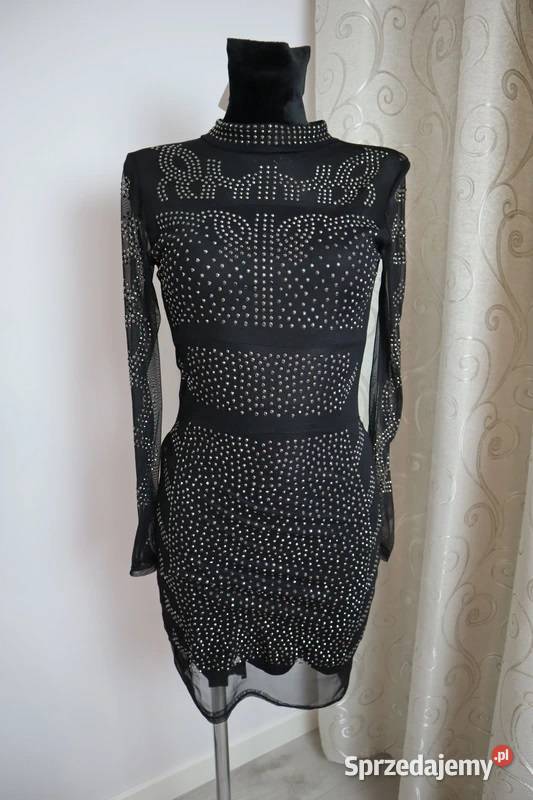 Sukienka czarna cyrkonie Zgierz
