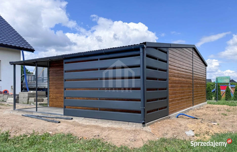 Garaż blaszany 65x6m wiata 25m brama drzwi okno