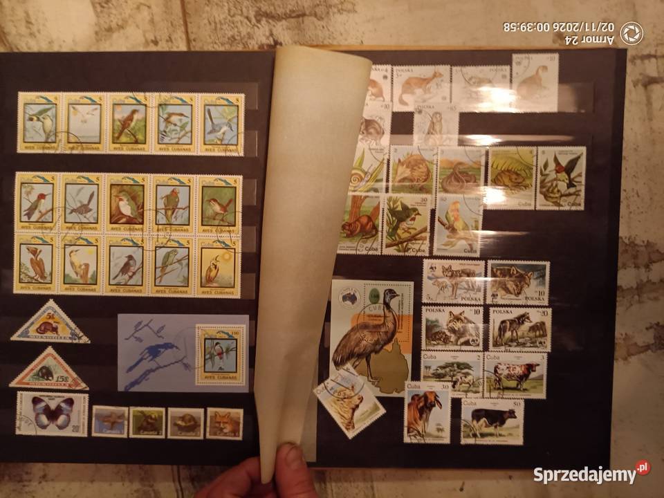 Znaczki klaser zwierzęta gady ptaki pieski kotki Krze Duże