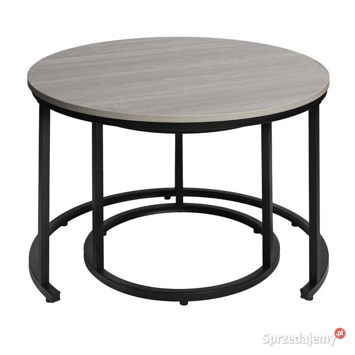 Nowoczesne stoliki kawowe okrągłe zestaw 2w1