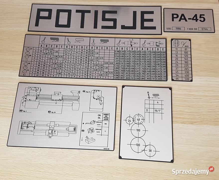 Tokarka POTISJE Tabliczka Tabliczki Tabela Zelów