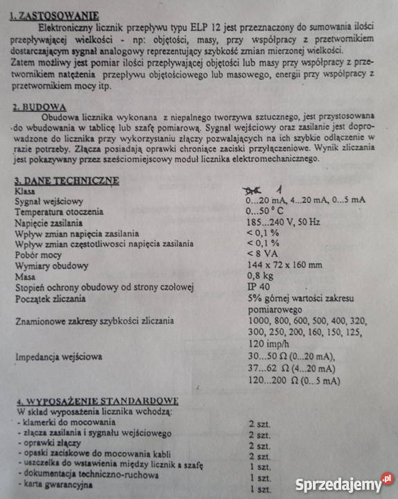 Elektroniczny licznik przepływu ELP 12 Dąbrowa Górnicza