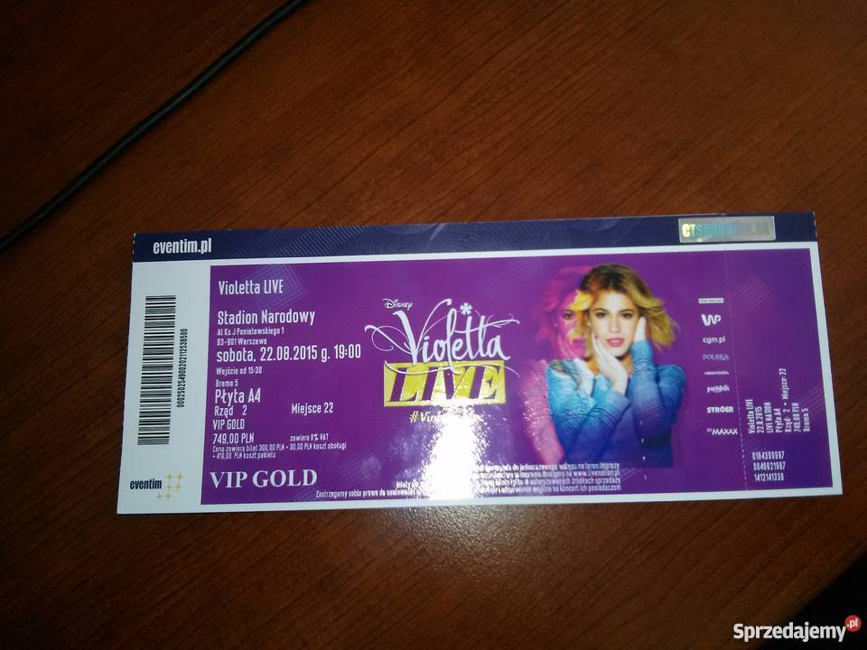 DWA BILETY VIP NA VIOLETTA LIVE NA NARODOWYM mazowieckie Warszawa sprzedam