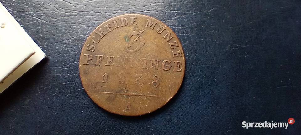 Stare monety 3 fenig 1838 A Niemcy Lesko sprzedam