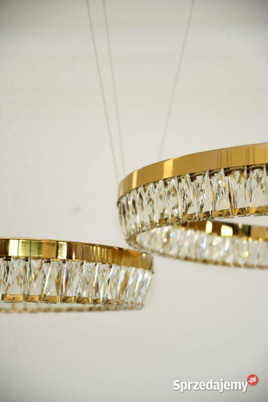 Żyrandol złoty kryształowy nowoczesny okrągły 80 Warszawa