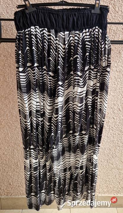 SPODNIE HM szerokie nogawkiczarno biały trykot Lublin