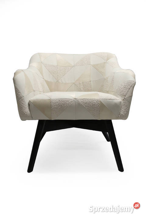 Fotel Patchwork Kubełkowy Retro Nowoczesny 70cm Kazimierz Biskupi