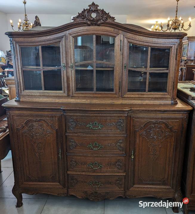 Dębowy kredens ludwikowski kompletusklep Dąbrowa śląskie Dąbrowa Górnicza sprzedam