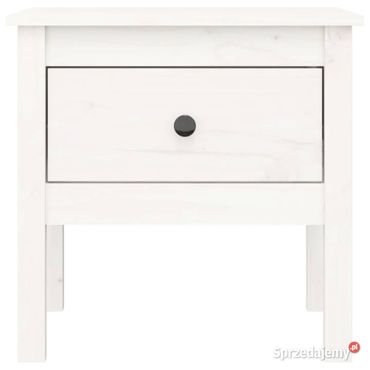 Stoliki boczne 2 białe 50x50x49 lite drewno Stoły mazowieckie