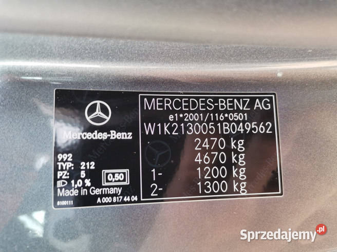 MERCEDESBENZ E 220 D 2022 199300 ccm 200 105541km Warszawa