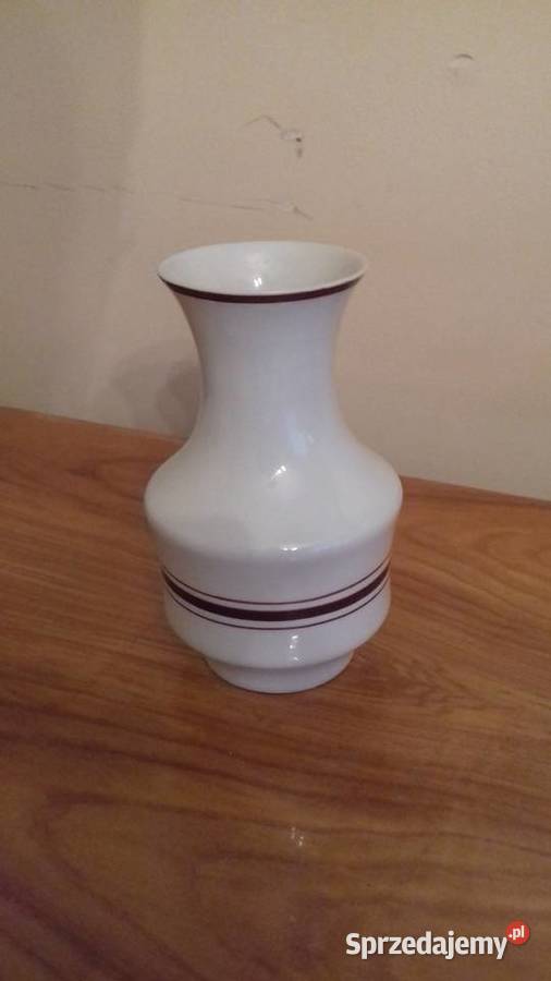Wazon porcelanowy biały z Ćmielowa Vintage