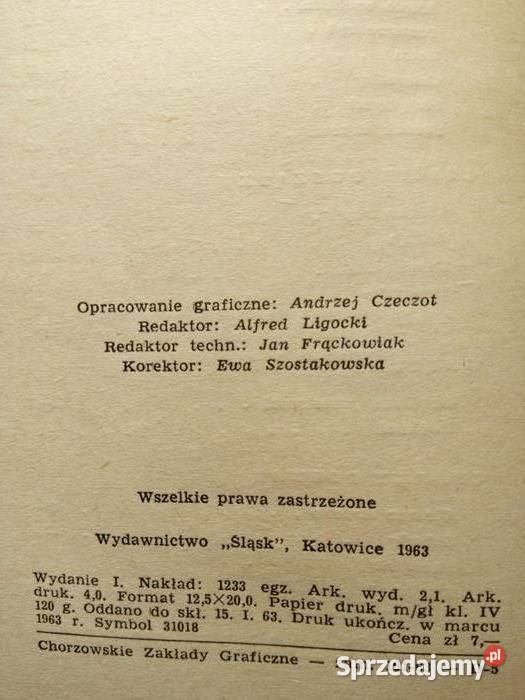 Pachnie kora Czesław Slezak 1963 PRL Proza i poezja Dąbrowa Górnicza sprzedam