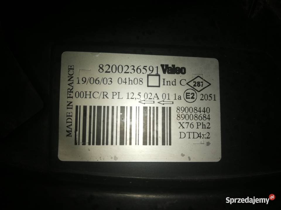 lampa przód prawa Renault Kangoo 1 Lift r0108 Oświetlenie Piotrków Trybunalski sprzedam