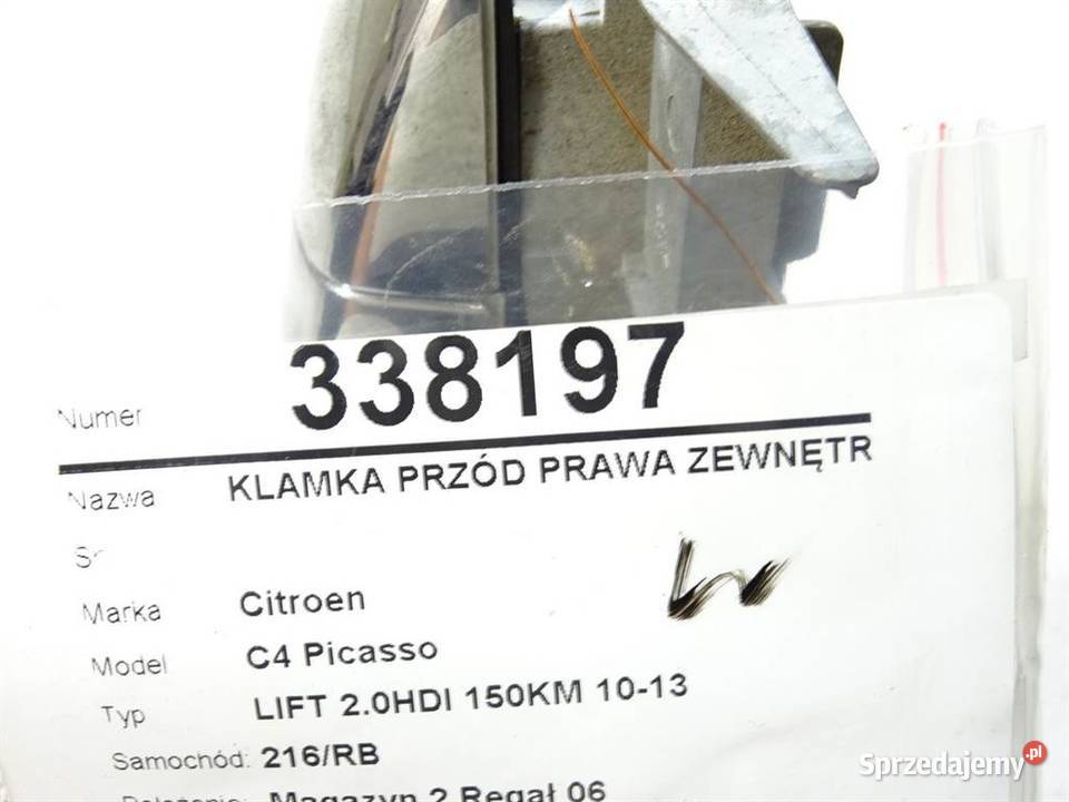 KLAMKA PRZÓD PRAWA ZEWNĘTRZNA CITROEN C4 PICASSO