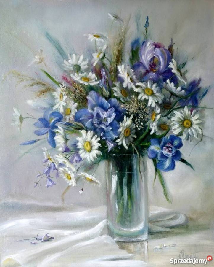 Kwiaty Żółte tulipany obraz olejny 50X60 Nowy Sącz