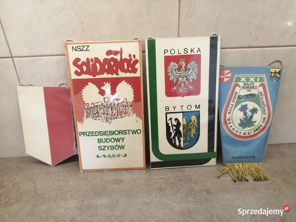 zestaw 4 proporczyków PRL Siemianowice Śląskie
