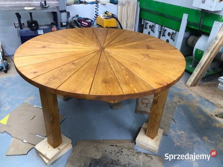 Stół ogrodowy drewniany okrągły 200 180 160 150 drewno