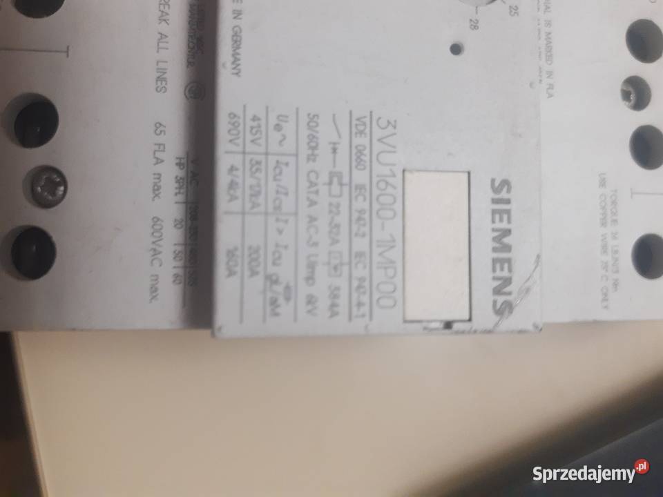 Wyłącznik silnikowy 3VU1600 1MPOO Lelów sprzedam