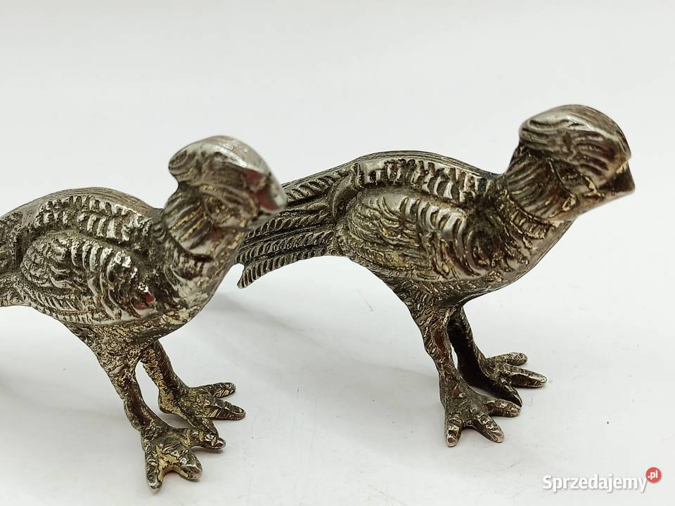 Dwa metalowe ptaki koguty bażanty na spacerze lubelskie Zamość sprzedam