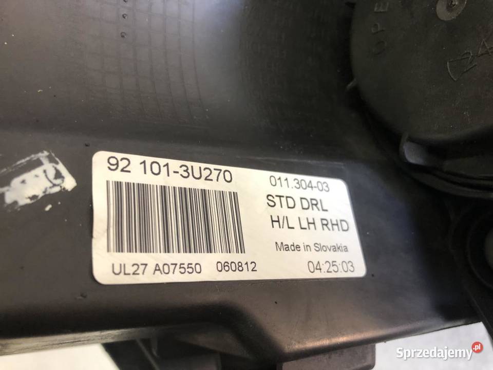 LAMPA LEWY PRZÓD 921013U270 KIA SPORTAGE III ANG wielkopolskie