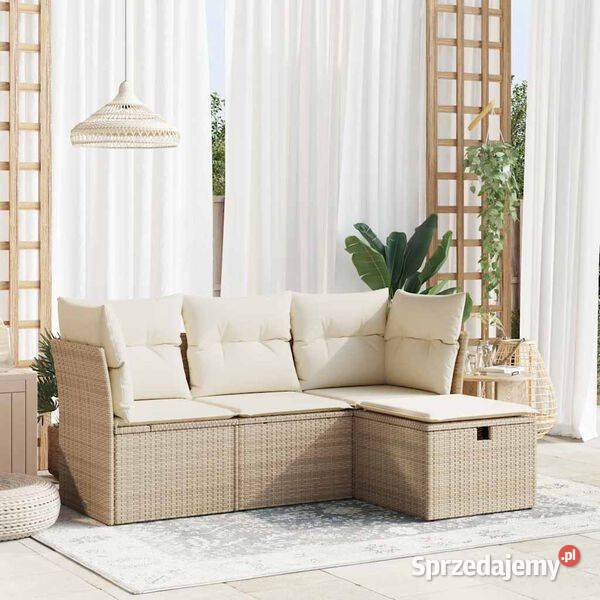 vidaXL 4cz zestaw mebli ogrodowych z poduszkami