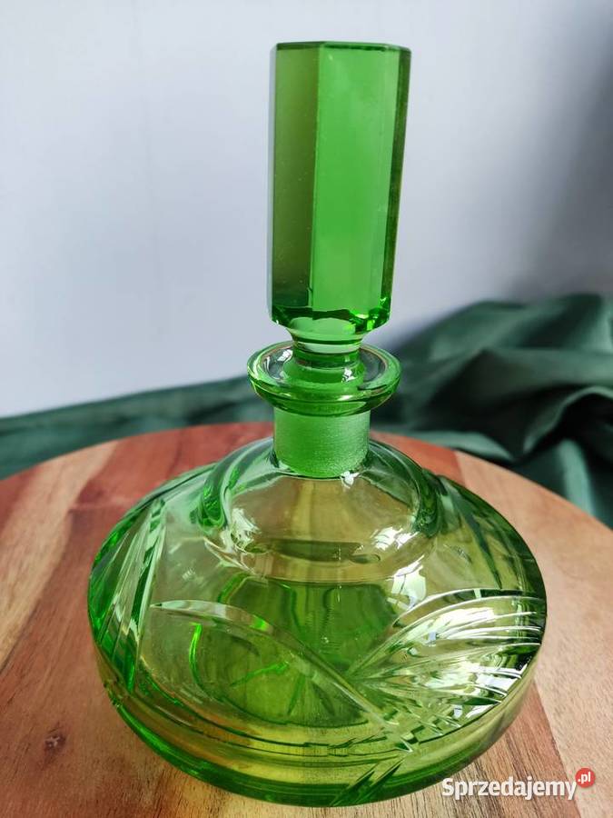 Flakon zielony na perfumy karafka toaletowa Głuchołazy sprzedam
