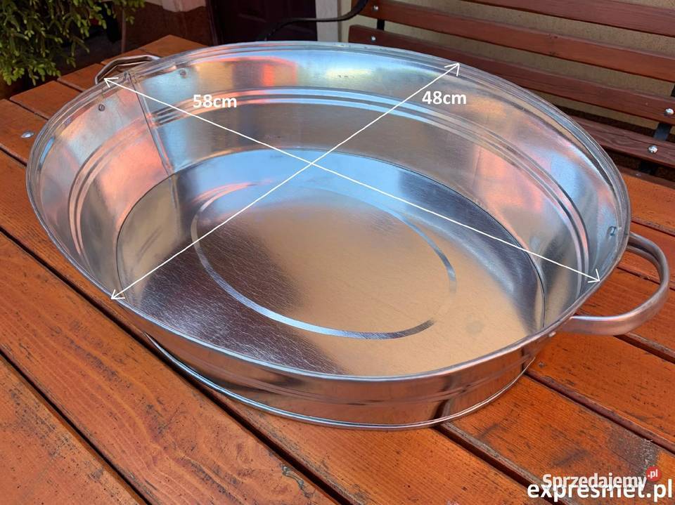 Wiadro metalowe malowane osłonka na kwiaty