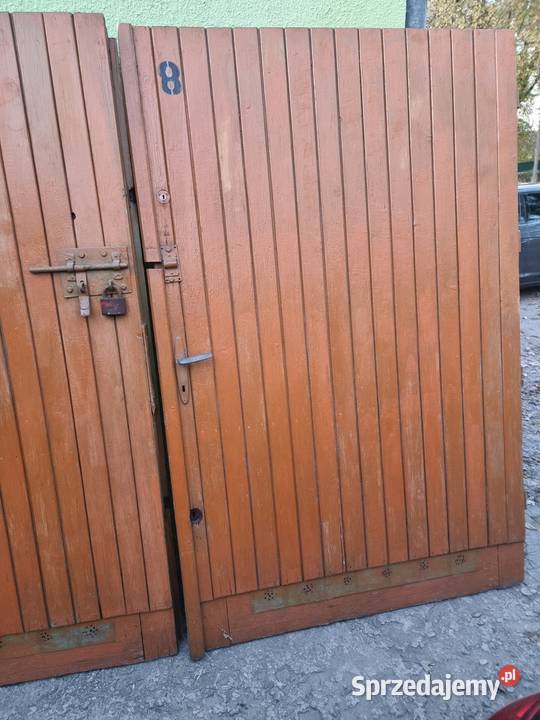 Drewniane drzwi GARAŻOWE 260 x204 zamki 3