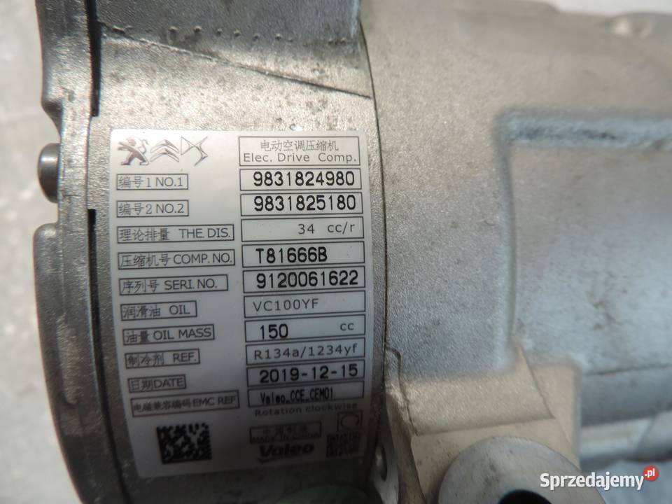OPEL GRANDLAND SPRĘŻARKA KLIMATYZACJI 9831824980 kujawsko-pomorskie