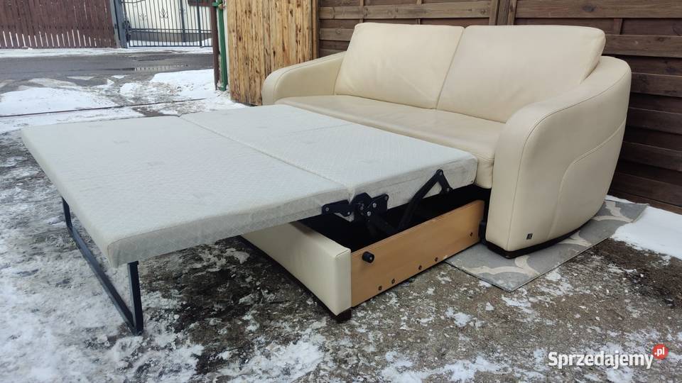 Kanapa KLER z funkcją spania skóra naturalna Warszawa