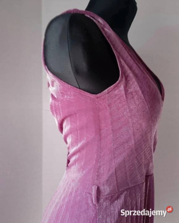 Tweedowa Sukienka wyeksponowane plecy kopertowa Krosno sprzedam